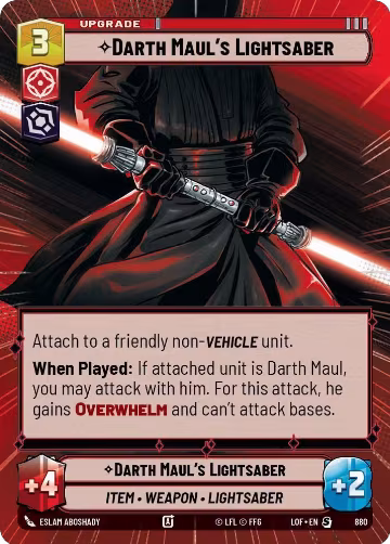 Darth Maul's Lightsaber (Hyperspace Foil) (880), Legends of the Force — Star Wars card price