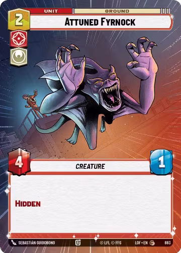 Attuned Fyrnock (Hyperspace Foil) (883), Legends of the Force — Star Wars card price