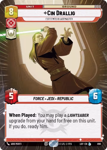 Cin Drallig - Esteemed Blademaster (Hyperspace Foil) (890), Legends of the Force — Star Wars card price