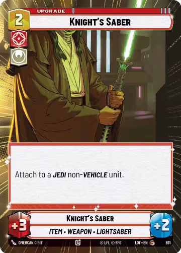 Knight's Saber (Hyperspace Foil) (891), Legends of the Force — Star Wars card price