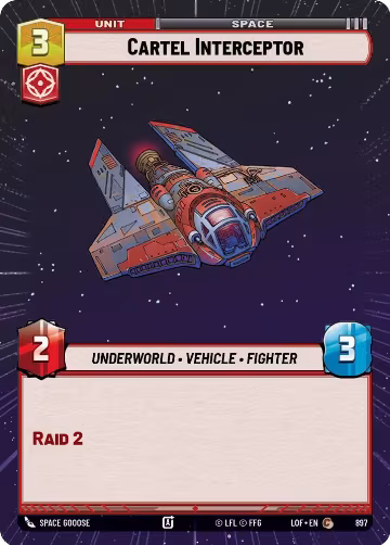 Cartel Interceptor (Hyperspace Foil) (897), Legends of the Force — Star Wars card price