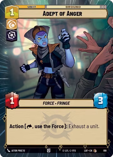 Adept of Anger (Hyperspace Foil) (918), Legends of the Force — Star Wars card price