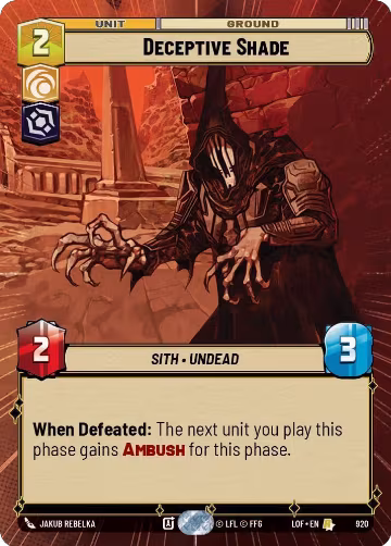 Deceptive Shade (Hyperspace Foil) (920), Legends of the Force — Star Wars card price