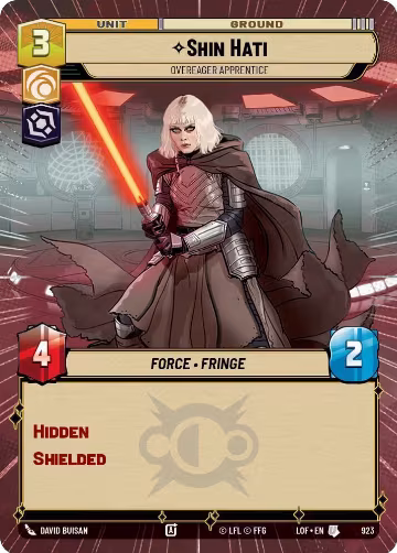 Shin Hati - Overeager Apprentice (Hyperspace Foil) (923), Legends of the Force — Star Wars card price