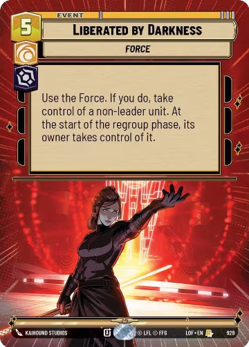 Liberated by Darkness (Hyperspace Foil) (929), Legends of the Force — Star Wars card price