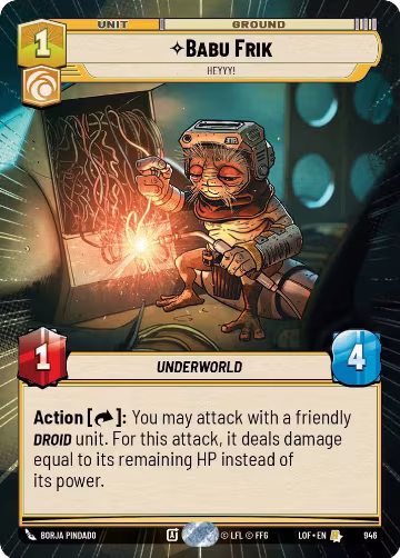 Babu Frik - Heyyy! (Hyperspace Foil) (946), Legends of the Force — Star Wars card price