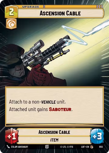 Ascension Cable (Hyperspace Foil) (955), Legends of the Force — Star Wars card price