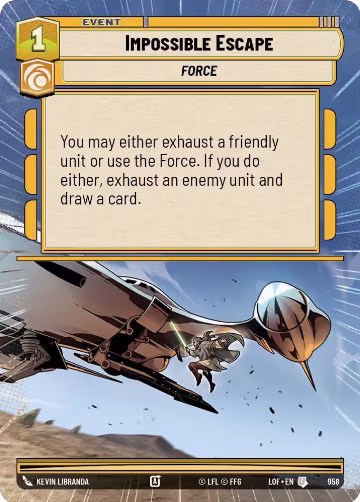 Impossible Escape (Hyperspace Foil) (958), Legends of the Force — Star Wars card price