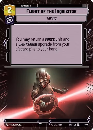 Flight of the Inquisitor (Hyperspace Foil) (980), Legends of the Force — Star Wars card price