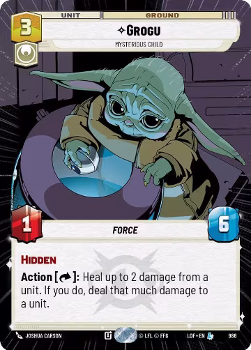 Grogu - Mysterious Child (Hyperspace Foil) (986), Legends of the Force — Star Wars card price
