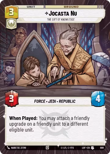 Jocasta Nu - The Gift of Knowledge (Hyperspace Foil) (988), Legends of the Force — Star Wars card price