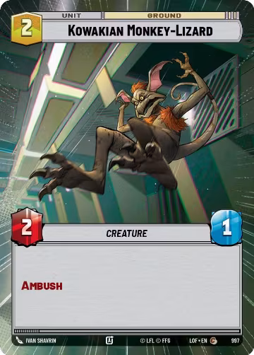 Kowakian Monkey-Lizard (Hyperspace Foil) (997), Legends of the Force — Star Wars card price