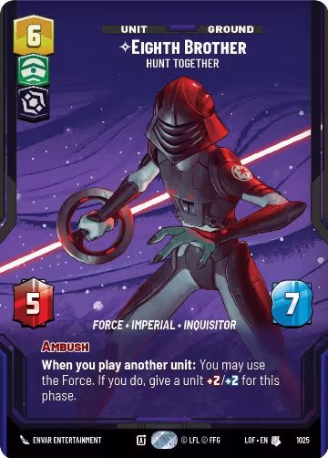 Eighth Brother - Hunt Together (Prestige) (1025), Legends of the Force — Star Wars card price