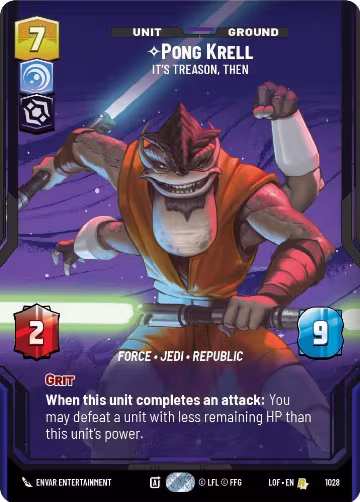 Pong Krell - It's Treason, Then (Prestige) (1028), Legends of the Force — Star Wars card price