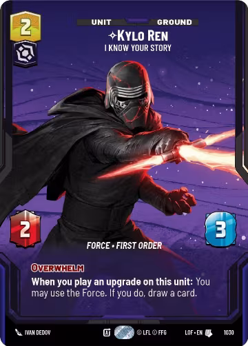 Kylo Ren - I Know Your Story (Prestige) (1030), Legends of the Force — Star Wars card price