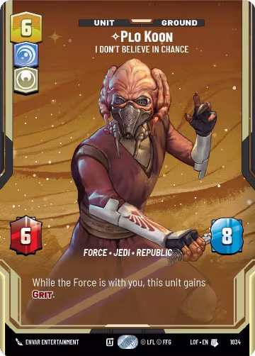 Plo Koon - I Don't Believe in Chance (Prestige) (1034), Legends of the Force — Star Wars card price