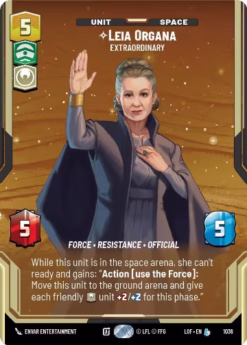 Leia Organa - Extraordinary (Prestige) (1036), Legends of the Force — Star Wars card price