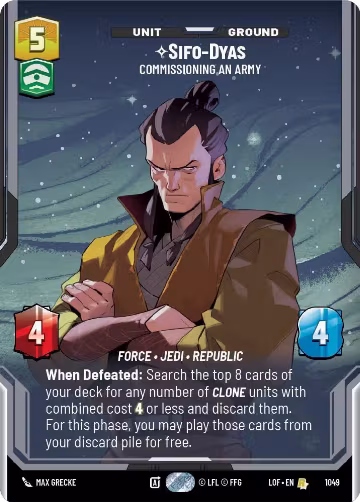 Sifo-Dyas - Commissioning An Army (Prestige) (1049), Legends of the Force — Star Wars card price