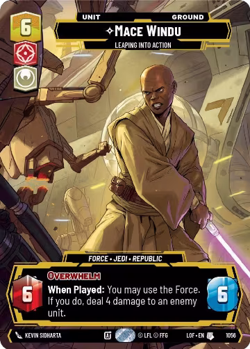 Mace Windu - Leaping into Action (Prestige) (1056), Legends of the Force — Star Wars card price
