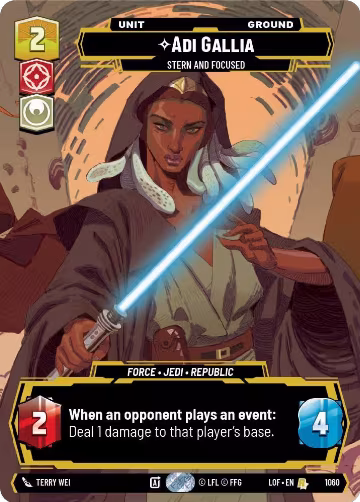 Adi Gallia - Stern and Focused (Prestige) (1060), Legends of the Force — Star Wars card price