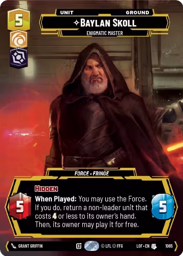 Baylan Skoll - Enigmatic Master (Prestige) (1065), Legends of the Force — Star Wars card price