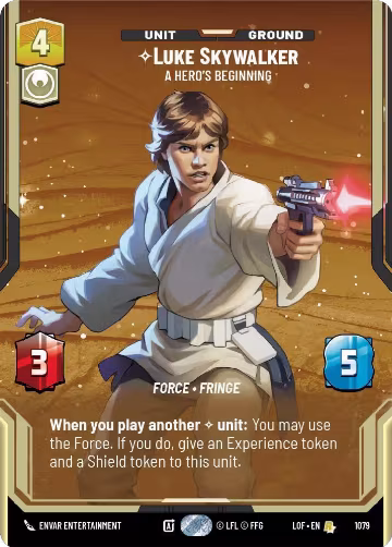 Luke Skywalker - A Hero's Beginning (Prestige Foil) (1079), Legends of the Force — Star Wars card price