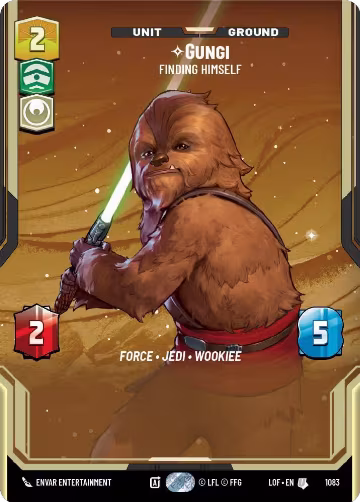 Gungi - Finding Himself (Prestige Foil) (1083), Legends of the Force — Star Wars card price
