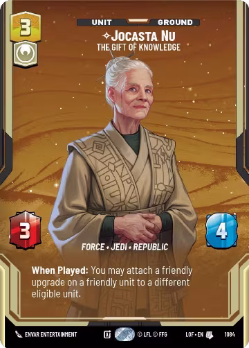 Jocasta Nu - The Gift of Knowledge (Prestige Foil) (1084), Legends of the Force — Star Wars card price