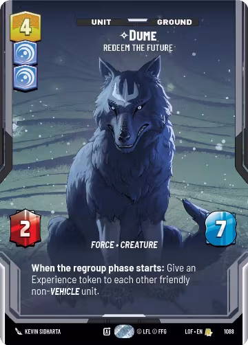 Dume - Redeem the Future (Prestige Foil) (1088), Legends of the Force — Star Wars card price