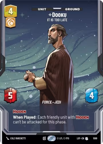Dooku - It Is Too Late (Prestige Foil) (1089), Legends of the Force — Star Wars card price