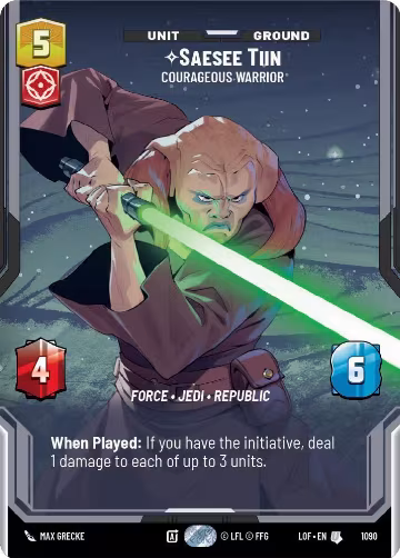 Saesee Tiin - Courageous Warrior (Prestige Foil) (1090), Legends of the Force — Star Wars card price