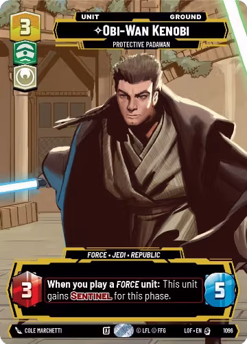 Obi-Wan Kenobi - Protective Padawan (Prestige Foil) (1096), Legends of the Force — Star Wars card price