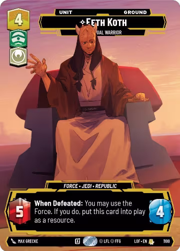 Eeth Koth - Spiritual Warrior (Prestige Foil) (1100), Legends of the Force — Star Wars card price