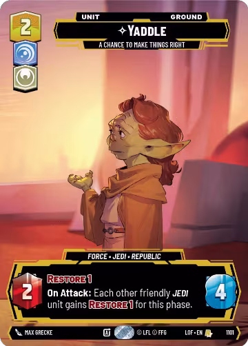 Yaddle - A Chance To Make Things Right (Prestige Foil) (1101), Legends of the Force — Star Wars card price