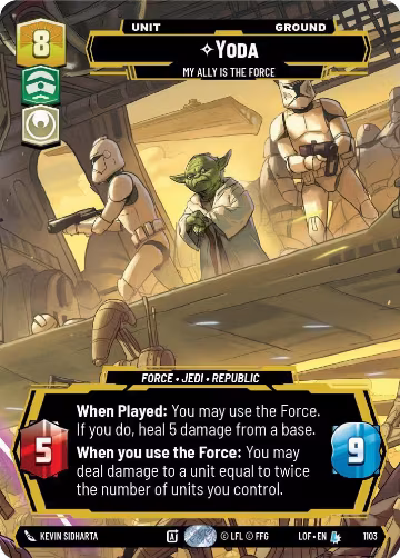 Yoda - My Ally is the Force (Prestige Foil) (1103), Legends of the Force — Star Wars card price