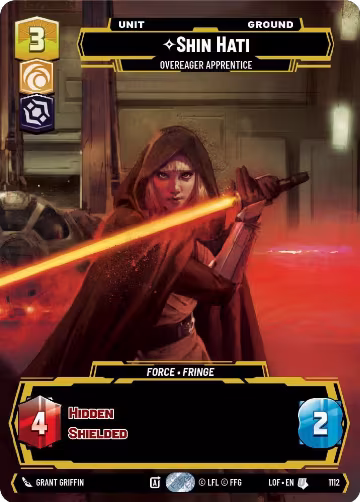 Shin Hati - Overeager Apprentice (Prestige Foil) (1112), Legends of the Force — Star Wars card price