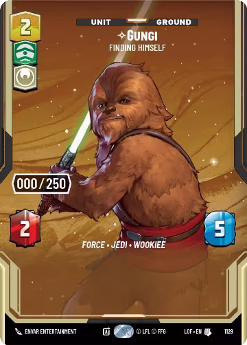 Gungi - Finding Himself (Serialized) (1129), Legends of the Force — Star Wars card price