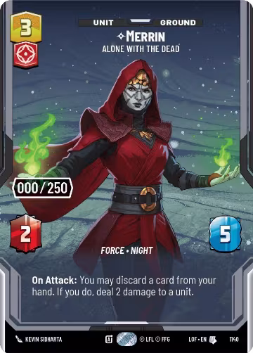 Merrin - Alone with the Dead (Serialized) (1140), Legends of the Force — Star Wars card price