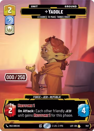Yaddle - A Chance To Make Things Right (Serialized) (1147), Legends of the Force — Star Wars card price