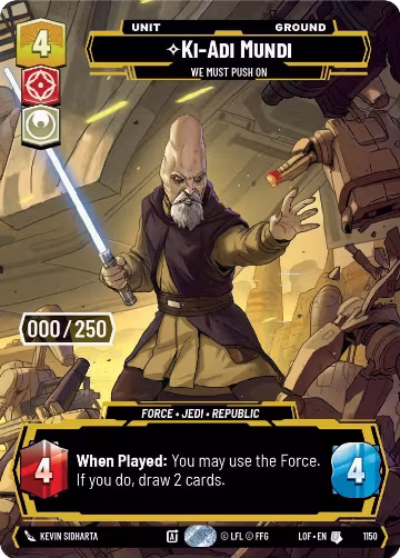 Ki-Adi-Mundi - We Must Push On (Serialized) (1150), Legends of the Force — Star Wars card price