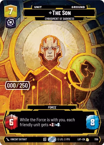 The Son - Embodiment of Darkness (Serialized) (1156), Legends of the Force — Star Wars card price