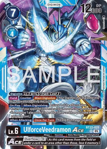 UlforceVeedramon ACE (BT22-025 SR), Cyber Eden — Digimon card price