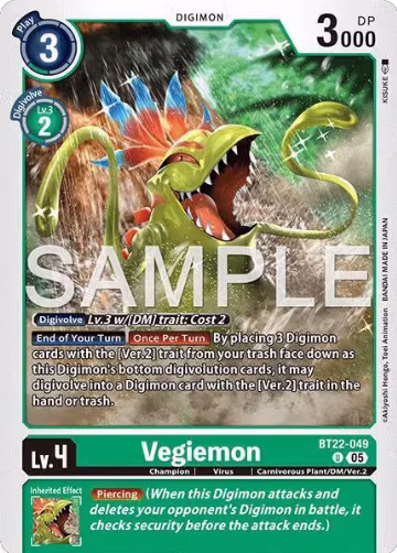 Vegiemon (BT22-049 U), Cyber Eden — Digimon card price