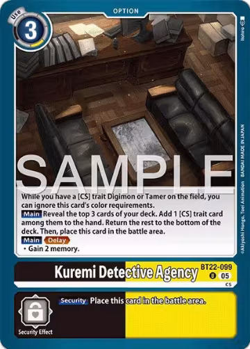Kuremi Detective Agency (BT22-099 U), Cyber Eden — Digimon card price