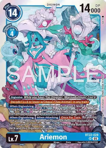 Ariemon (BT22-028 SR), Cyber Eden — Digimon card price