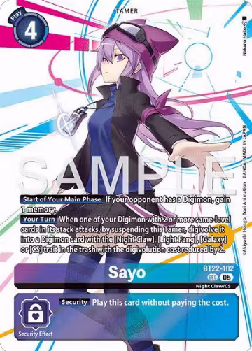 Sayo (BT22-102 SEC), Cyber Eden — Digimon card price