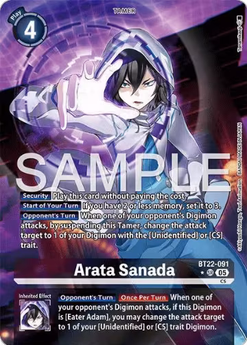 Arata Sanada (Alternate Art) (BT22-091 SR), Cyber Eden — Digimon card price