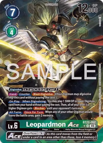 Leopardmon ACE (Alternate Art) (BT22-052 SR), Cyber Eden — Digimon card price