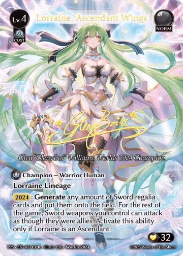 Lorraine, Ascendant Wings (CPR) (003), Supporter Pack 3 — Grand Archive card price