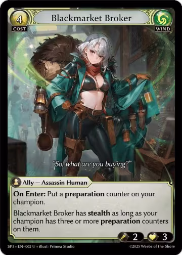 Blackmarket Broker (002), Supporter Pack 3 — Grand Archive card price